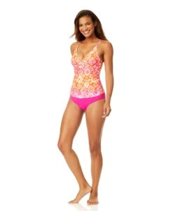 Women's Tie Dye Foulard Hidden Underwire Drape Front Tankini Swim Top(Womens Tie Dye Foulard Hidden Underwire Drape Front Tankini Swim Top) -Anne Cole Store 25MT25710 MULT MYMB36001 HBCU 068