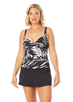 Women's Palm Chic Drape Front Underwire Swim Top(Womens Palm Chic Drape Front Underwire Swim Top)