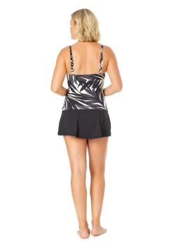 Women's Palm Chic Drape Front Underwire Swim Top(Womens Palm Chic Drape Front Underwire Swim Top) -Anne Cole Store 25MT26545 BKWH MYMB41401 BLK 857