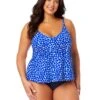 Women's Plus Denim Dot Easy Triangle Tankini Swim Top(Womens Plus Denim Dot Easy Triangle Tankini Swim Top) -Anne Cole Store 25PT22412 DEPR MYPB36001 NAVY 156