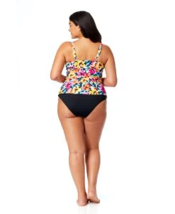 Women's Plus Gradient Floral Twist Front Underwire Tankini Swim Top(Womens Plus Gradient Floral Twist Front Underwire Tankini Swim Top) 10 Women's Plus Gradient Floral Twist Front Underwire Tankini Swim Top(Womens Plus Gradient Floral Twist Front Underwire Tankini Swim Top) -Anne Cole Store 25PT23313 MULT MYPB36001 BLK 682
