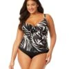 Women's Plus Palm Chic Drape Front Underwire Swim Top(Womens Plus Palm Chic Drape Front Underwire Swim Top) -Anne Cole Store 25PT26545 BKWH MYPB36001 BLK 935