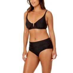Anne Cole - Women's V Wire Elongated Underwire Bikini Swim Top(Anne Cole Womens V Wire Elongated Underwire Bikini Swim Top) -Anne Cole Store ACST001 BLK ACSB001 BLK 1092