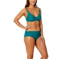 Anne Cole - Women's V Wire Elongated Underwire Bikini Swim Top(Anne Cole Womens V Wire Elongated Underwire Bikini Swim Top) -Anne Cole Store ACST001 GREEN ACSB001 GREEN 958 full