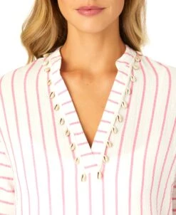 Women's Maxi Dress With Side Slits And Shell Details Cover Up(Womens Maxi Dress With Side Slits And Shell Details Cover Up) -Anne Cole Store CU151275 PINKCOSMOS 1619