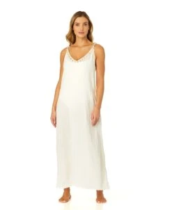 Women's V Neck Braided Shell Strap Cover Up(Womens V Neck Braided Shell Strap Cover Up 1) -Anne Cole Store CU4875 GARDENIA 1496