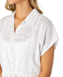 Women's Button Up With Pockets Cover Up(Womens Button Up With Pockets Cover Up) -Anne Cole Store CU61435 BRIGHTWHITE 295