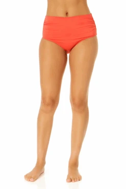 Women's Live In Color Convertible High Waist Shirred Swim Bottom(Womens Live In Color Convertible High Waist Shirred Swim Bottom) -Anne Cole Store MYMB36001 CRKS 3108 4