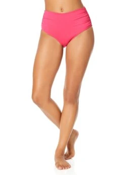 Women's Live In Color Convertible High Waist Shirred Swim Bottom(Womens Live In Color Convertible High Waist Shirred Swim Bottom 13) -Anne Cole Store MYMB36001 PKGL 2505