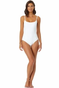 Women's Live In Color Classic Lingerie Maillot One Piece Swimsuit(Anne Cole Classic Lingerie Maillot One Piece Swimsuit) -Anne Cole Store MYMO00101 WHT 2268