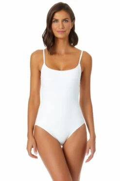 Women's Live In Color Classic Lingerie Maillot One Piece Swimsuit(Anne Cole Classic Lingerie Maillot One Piece Swimsuit) -Anne Cole Store MYMO00101 WHT 2268 2