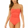 Women's Live In Color Twist Front Shirred One Piece Swimsuit(Womens Live In Color Twist Front Shirred One Piece Swimsuit) -Anne Cole Store MYMO00501 CRKS 2860 1