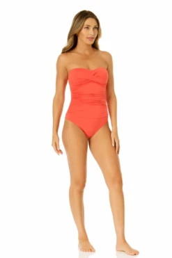 Women's Live In Color Twist Front Shirred One Piece Swimsuit(Womens Live In Color Twist Front Shirred One Piece Swimsuit) -Anne Cole Store MYMO00501 CRKS 2860 3