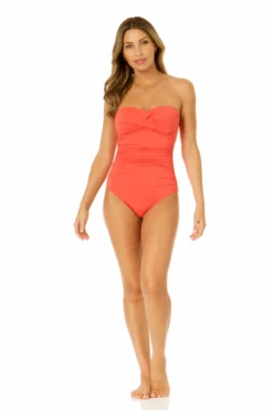 Women's Live In Color Twist Front Shirred One Piece Swimsuit(Womens Live In Color Twist Front Shirred One Piece Swimsuit) -Anne Cole Store MYMO00501 CRKS 2860 4