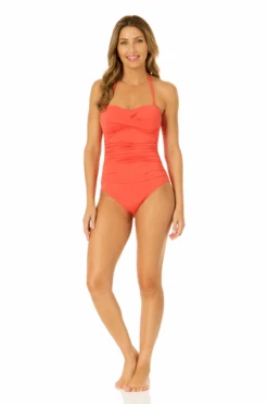 Women's Live In Color Twist Front Shirred One Piece Swimsuit(Womens Live In Color Twist Front Shirred One Piece Swimsuit) -Anne Cole Store MYMO00501 CRKS 2860 5
