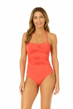 Women's Live In Color Twist Front Shirred One Piece Swimsuit(Womens Live In Color Twist Front Shirred One Piece Swimsuit) -Anne Cole Store MYMO00501 CRKS 2860 6