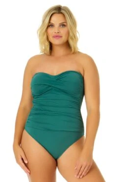 Women's Live In Color Twist Front Shirred One Piece Swimsuit(Womens Live In Color Twist Front Shirred One Piece Swimsuit 4)