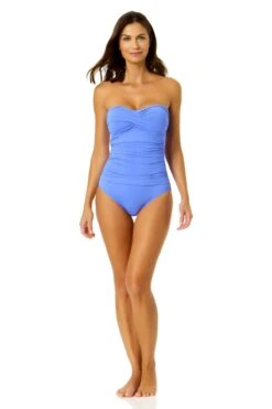 Women's Live In Color Twist Front Shirred One Piece Swimsuit(Womens Live In Color Twist Front Shirred One Piece Swimsuit 3) -Anne Cole Store MYMO00501 PERI 852