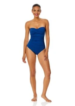 Women's Live In Color Twist Front Shirred One Piece Swimsuit(Womens Live In Color Twist Front Shirred One Piece Swimsuit 17) -Anne Cole Store MYMO00501 SLB SlateBlue 538