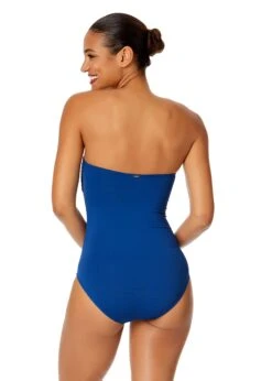 Women's Live In Color Twist Front Shirred One Piece Swimsuit(Womens Live In Color Twist Front Shirred One Piece Swimsuit 17) -Anne Cole Store MYMO00501 SLB SlateBlue 552 BACK