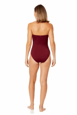 Women's Live In Color Twist Front Shirred One Piece Swimsuit(Womens Live In Color Twist Front Shirred One Piece Swimsuit 5) -Anne Cole Store MYMO00501 WINE 710 1