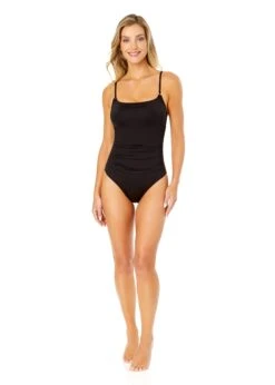 Women's Live In Color Shirred Lingerie Maillot One Piece(Anne Cole Shirred Lingerie Maillot One Piece 1) -Anne Cole Store MYMO05701 BLK NoireBlack 236