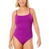 Women's Live In Color Shirred Lingerie Maillot One Piece(Womens Live In Color Shirred Lingerie Maillot One Piece 7) -Anne Cole Store MYMO05701 FUSC FUCHSIA 2054 FRONT