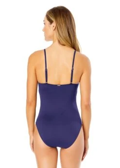 Women's Live In Color Shirred Lingerie Maillot One Piece(Anne Cole Shirred Lingerie Maillot One Piece 1) -Anne Cole Store MYMO05701 NAVY 249 BACK
