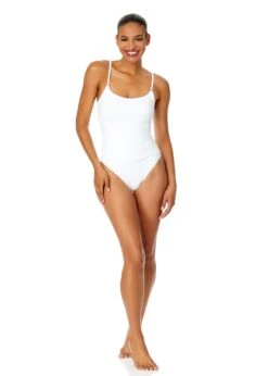 Women's Live In Color Shirred Lingerie Maillot One Piece(Anne Cole Shirred Lingerie Maillot One Piece 1) -Anne Cole Store MYMO05701 WHT White 837