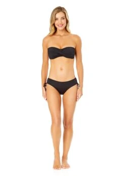 Anne Cole - Twist Bandeau Bikini Top(Anne Cole Twist Bandeau Bikini Top 1) -Anne Cole Store MYMT10101 BLK MYMB30001 BLK 900