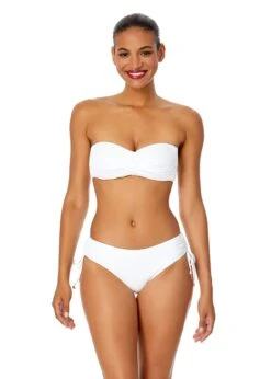 Anne Cole - Twist Bandeau Bikini Top(Anne Cole Twist Bandeau Bikini Top 1) -Anne Cole Store MYMT10101 WHT White MYMB30001 WHT 1369 FRONT