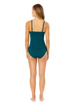 Women's Live In Color Twist Front Underwire Tankini Swim Top(Womens Live In Color Twist Front Underwire Tankini Swim Top 5) -Anne Cole Store MYMT23301 HUNTR HunterGreen MYMB36001 HUNTR 1994