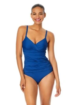 Women's Live In Color Twist Front Underwire Tankini Swim Top(Womens Live In Color Twist Front Underwire Tankini Swim Top 6)