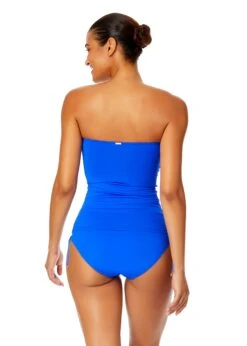 Women's Live In Color Twist Front Bandeaukini Swim Top(Womens Live In Color Twist Front Bandeaukini Swim Top 14) -Anne Cole Store MYMT25001ROY RoyalBlueMYMB30001 ROY 1694 BACK