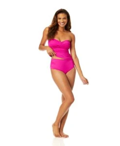 Women's Live In Color Twist Front Bandeaukini Swim Top(Womens Live In Color Twist Front Bandeaukini Swim Top 19) 9 Women's Live In Color Twist Front Bandeaukini Swim Top(Womens Live In Color Twist Front Bandeaukini Swim Top 19) -Anne Cole Store MYMT25001 HBCU MYMB36001 HBCU 602