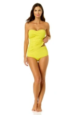 Women's Live In Color Twist Front Bandeaukini Swim Top(Womens Live In Color Twist Front Bandeaukini Swim Top 6) 15 Women's Live In Color Twist Front Bandeaukini Swim Top(Womens Live In Color Twist Front Bandeaukini Swim Top 6) -Anne Cole Store MYMT25001 MYMB36001 CTRN 952