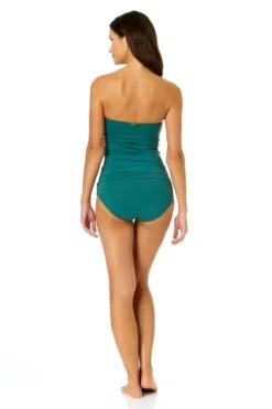 Women's Live In Color Twist Front Bandeaukini Swim Top(Womens Live In Color Twist Front Bandeaukini Swim Top 4) -Anne Cole Store MYMT25001 MYMB36001 GRNI 2113