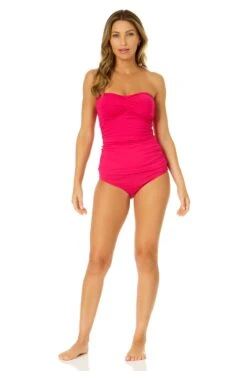 Women's Live In Color Twist Front Bandeaukini Swim Top(Womens Live In Color Twist Front Bandeaukini Swim Top 2) 13 Women's Live In Color Twist Front Bandeaukini Swim Top(Womens Live In Color Twist Front Bandeaukini Swim Top 2) -Anne Cole Store MYMT25001 MYMB36001 MAGE 1536