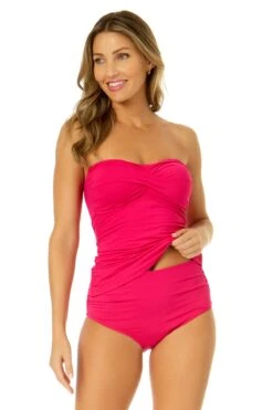 Women's Live In Color Twist Front Bandeaukini Swim Top(Womens Live In Color Twist Front Bandeaukini Swim Top 2) 9 Women's Live In Color Twist Front Bandeaukini Swim Top(Womens Live In Color Twist Front Bandeaukini Swim Top 2) -Anne Cole Store MYMT25001 MYMB36001 MAGE 1547 1