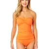 Women's Live In Color Twist Front Bandeaukini Swim Top(Womens Live In Color Twist Front Bandeaukini Swim Top 12) 8 Women's Live In Color Twist Front Bandeaukini Swim Top(Womens Live In Color Twist Front Bandeaukini Swim Top 12) -Anne Cole Store MYMT25001 PEAC Peach MYMB36001 PEAC 390 FRONT