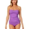 Women's Live In Color Twist Front Bandeaukini Swim Top(Womens Live In Color Twist Front Bandeaukini Swim Top 10) -Anne Cole Store MYMT25001 PUHR MYMB36001 PUHR 1421 FRONT