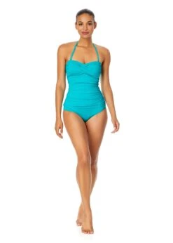 Women's Live In Color Twist Front Bandeaukini Swim Top(Womens Live In Color Twist Front Bandeaukini Swim Top 15) -Anne Cole Store MYMT25001 SEGR Seafoam Green MYMB36001 SEGR 2846