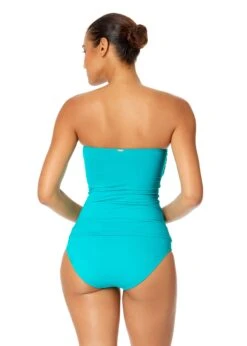 Women's Live In Color Twist Front Bandeaukini Swim Top(Womens Live In Color Twist Front Bandeaukini Swim Top 15) -Anne Cole Store MYMT25001 SEGR Seafoam Green MYMB36001 SEGR 2904 BACK