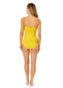Women's Live In Color Twist Front Bandeaukini Swim Top(Womens Live In Color Twist Front Bandeaukini Swim Top 17) -Anne Cole Store MYMT25001 SNSH Sunshine Yellow MYMB36001 SNSH 537
