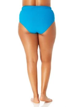 Women's Plus Size Live In Color High Waisted Shirred Bottom(Womens Plus Size Live In Color High Waisted Shirred Bottom 1) -Anne Cole Store MYPB36001 CRLN 1856