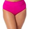Women's Plus Live In Color High Waisted Shirred Bottom(Womens Plus Live In Color High Waisted Shirred Bottom 1) -Anne Cole Store MYPB36001 HBCU 044