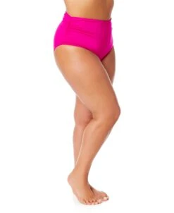 Women's Plus Live In Color High Waisted Shirred Bottom(Womens Plus Live In Color High Waisted Shirred Bottom 1) -Anne Cole Store MYPB36001 HBCU 049