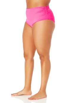 Women's Plus Size Live In Color High Waisted Shirred Bottom(Womens Plus Size Live In Color High Waisted Shirred Bottom 2) -Anne Cole Store MYPB36001 PPCH 1927