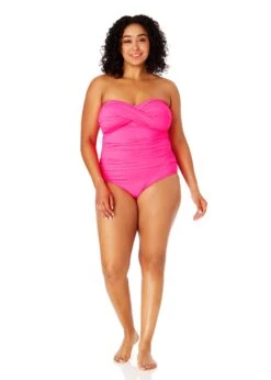 Women's Plus Size Live In Color Twist Front Shirred One Piece Swimsuit(Womens Plus Size Live In Color Twist Front Shirred One Piece Swimsuit) -Anne Cole Store MYPO00501 PPCH 1984