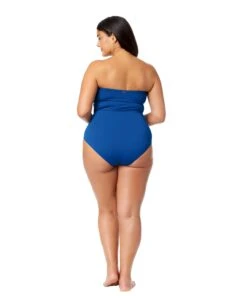 Women's Plus Live In Color Twist Front Shirred One Piece Swimsuit(Womens Plus Live In Color Twist Front Shirred One Piece Swimsuit) -Anne Cole Store MYPO00501 SLB SlateBlue 1167